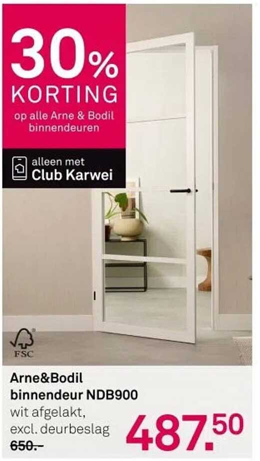 30% KORTING op alle Arne & Bodil binnendeuren