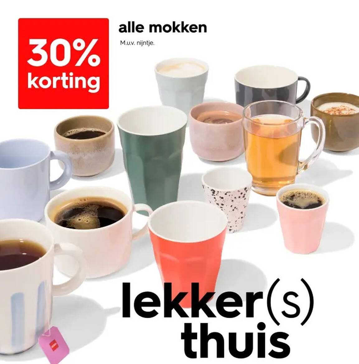 30% korting op alle mokken