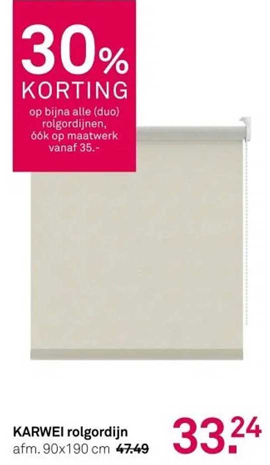 30% KORTING op bijna alle (duo) rolgordijnen, óók op maatwerk vanaf 35.-