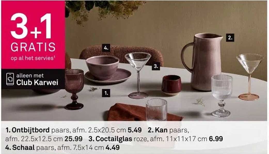 3+1 GRATIS op al het servies!