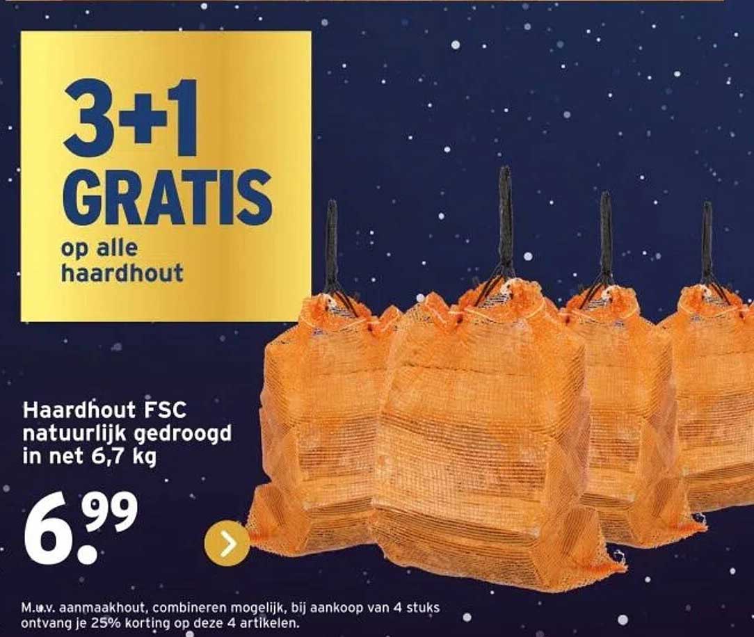 3+1 GRATIS op alle haardhout