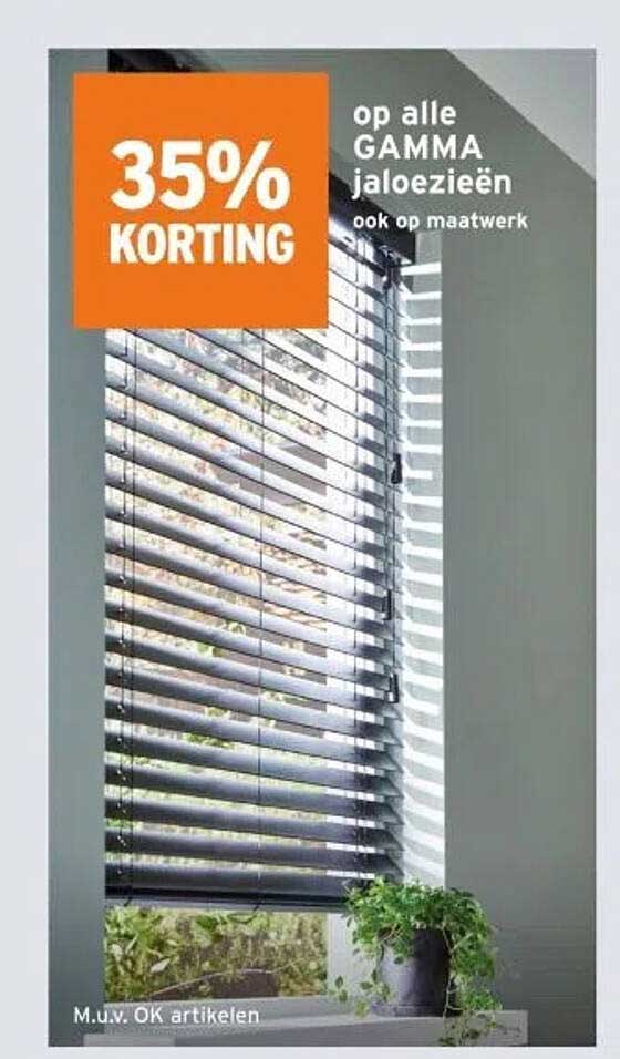 35% KORTING op alle GAMMA jaloezieën ook op maatwerk