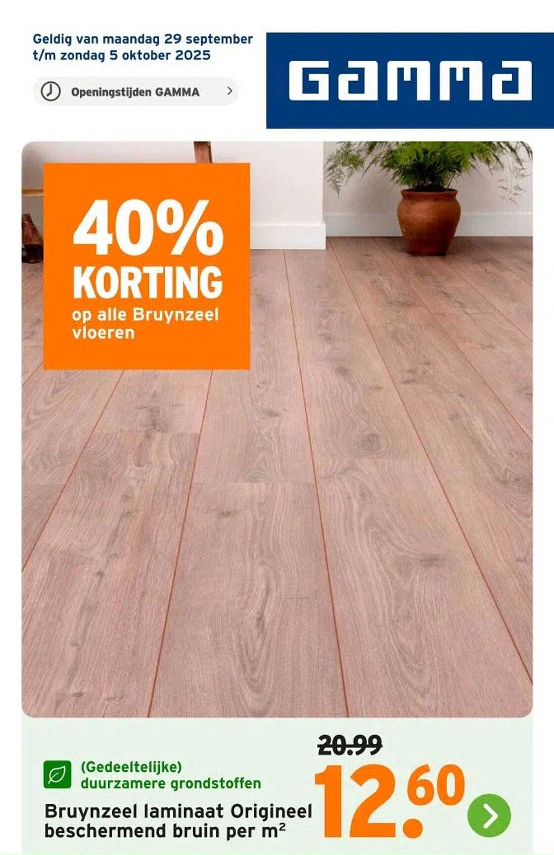 40% KORTING op alle Bruynzeel vloeren