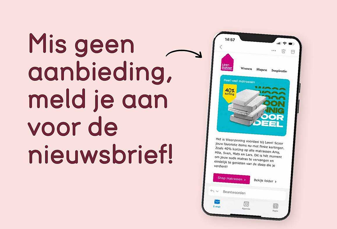 40% korting op alle matrassen