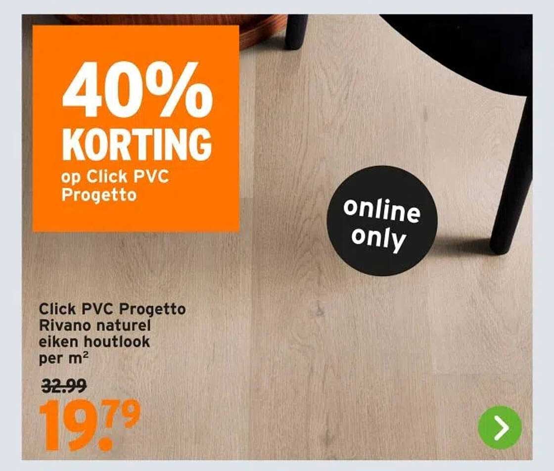 40% KORTING op Click PVC Progetto