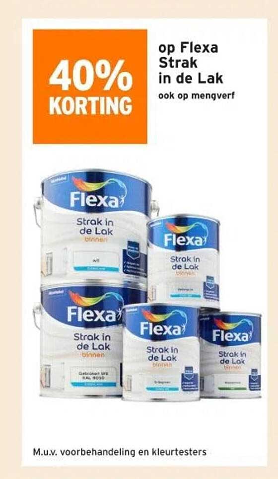 40% KORTING op Flexa Strak in de Lak ook op mengverf