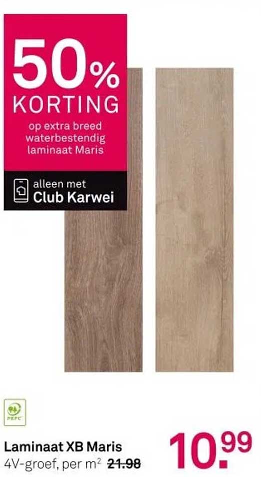 50% KORTING op extra breed waterbestendig laminaat Maris