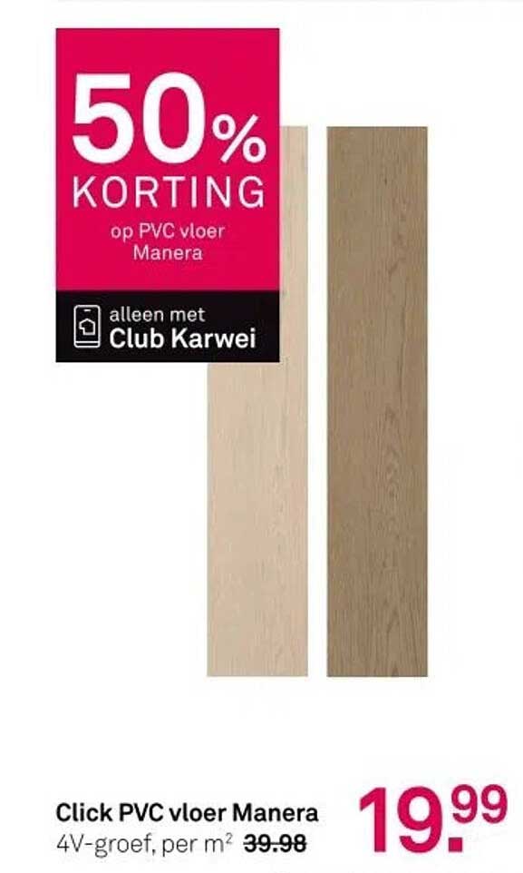 50% KORTING op PVC vloer Manera