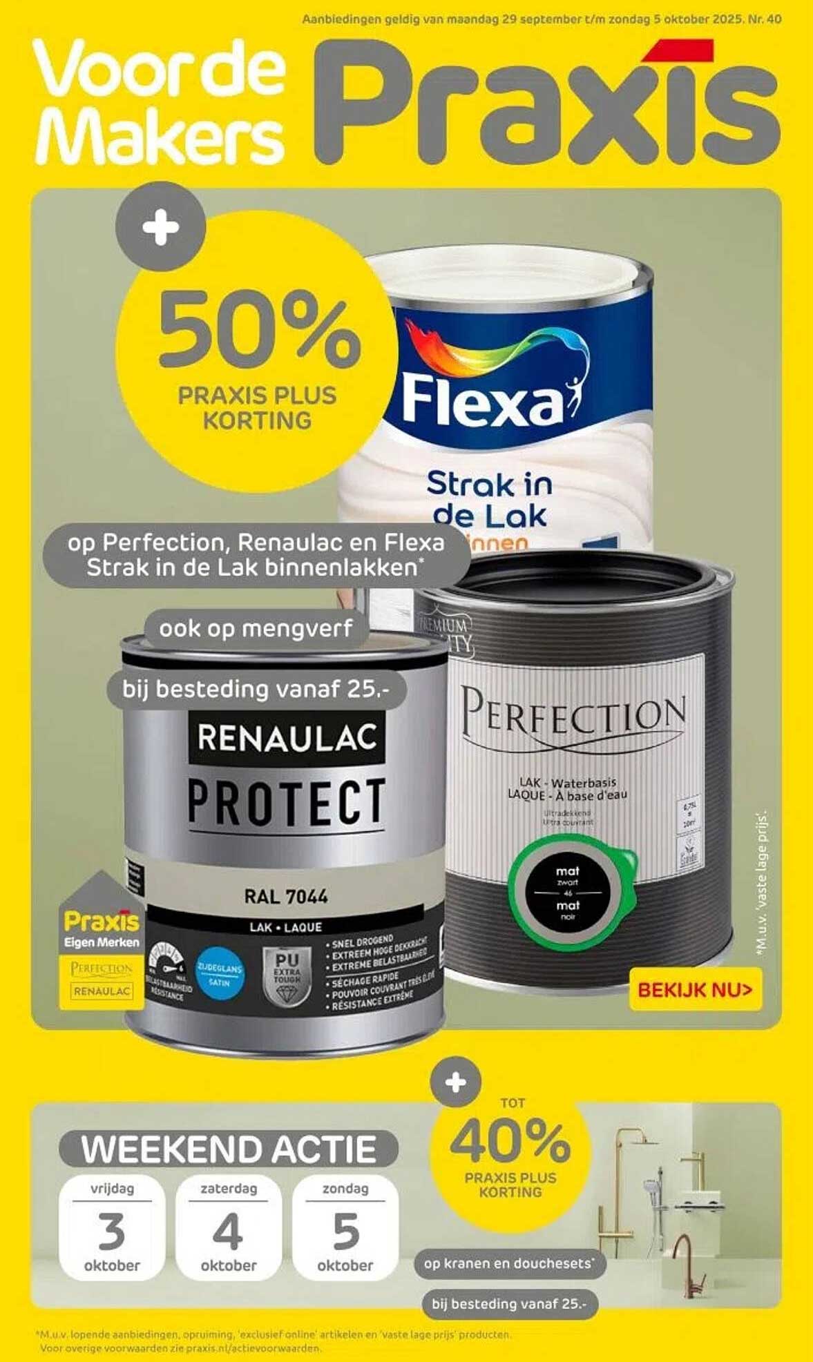 50% PRAKIS PLUS KORTING op Perfection, Renaualc en Flexa Strak in de Lak binnenlakken
