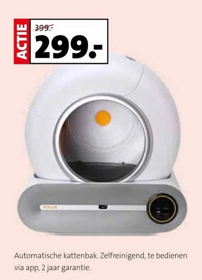 ACTIE: Automatische kattenbak - Van €399, nu voor €299