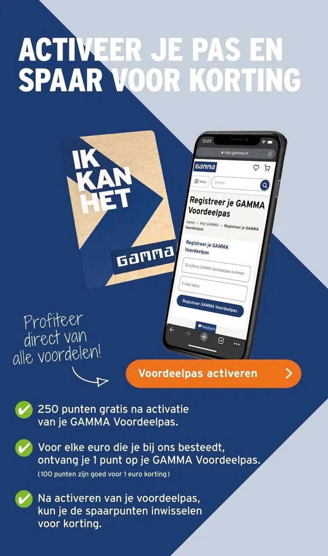 Activeer je pas en spaar voor korting