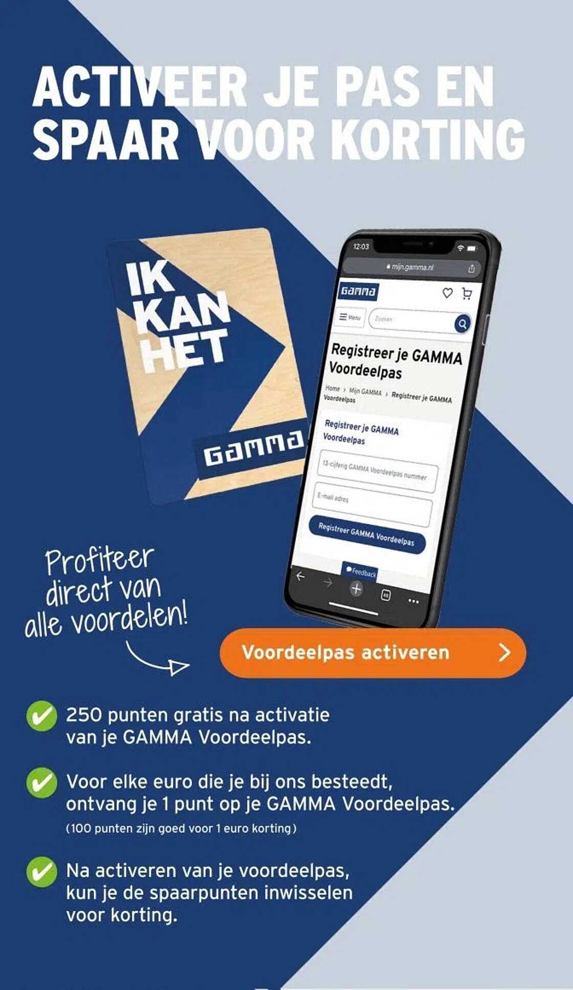 Activeren je pas en spaar voor korting