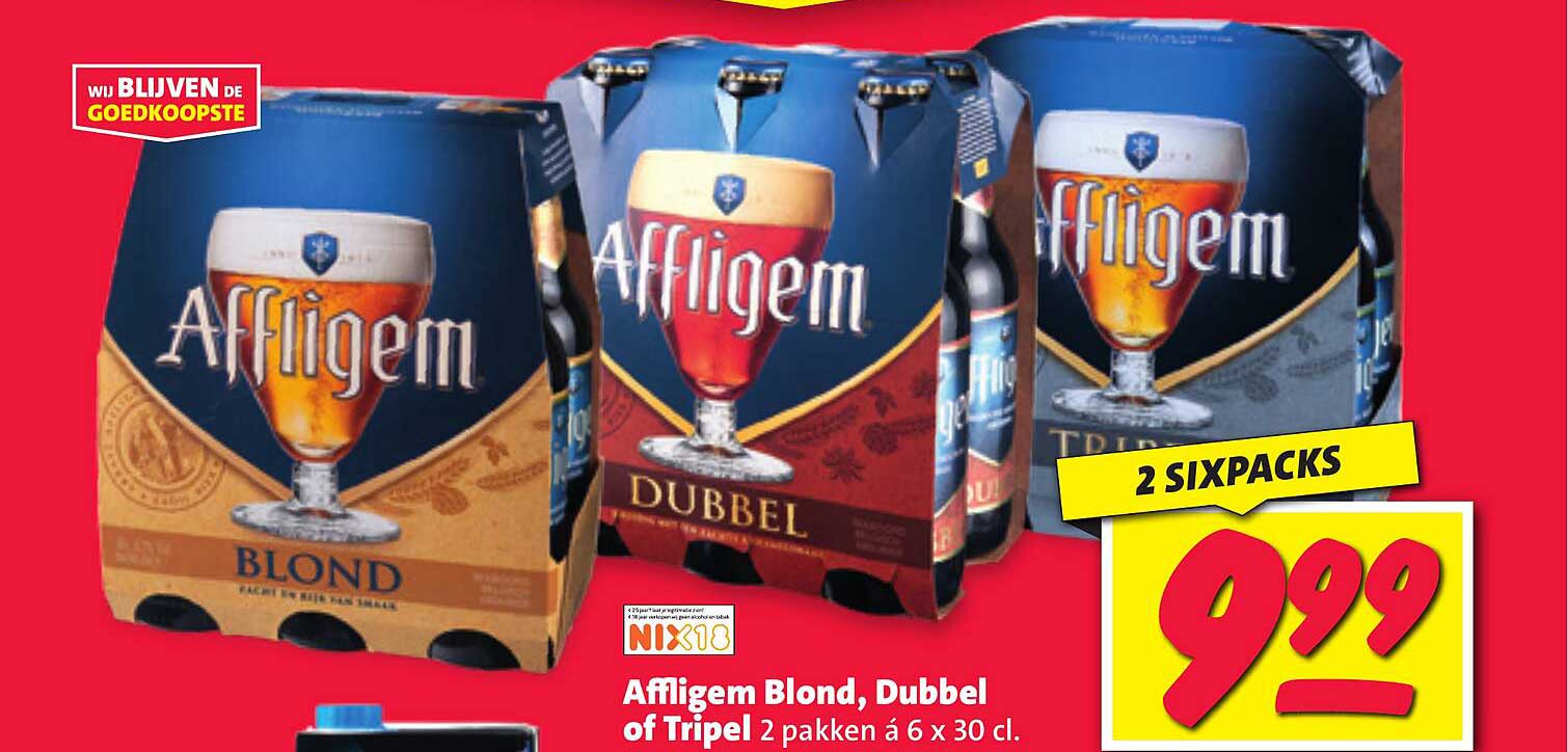 Affligem Blond, Dubbel of Tripel 2 pakken á 6 x 30 cl.