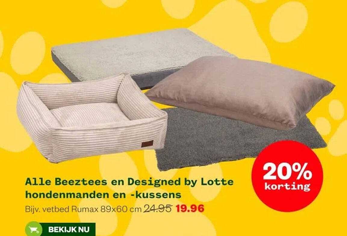Alle Beeztees en Designed by Lotte hondenmanden en -kussens