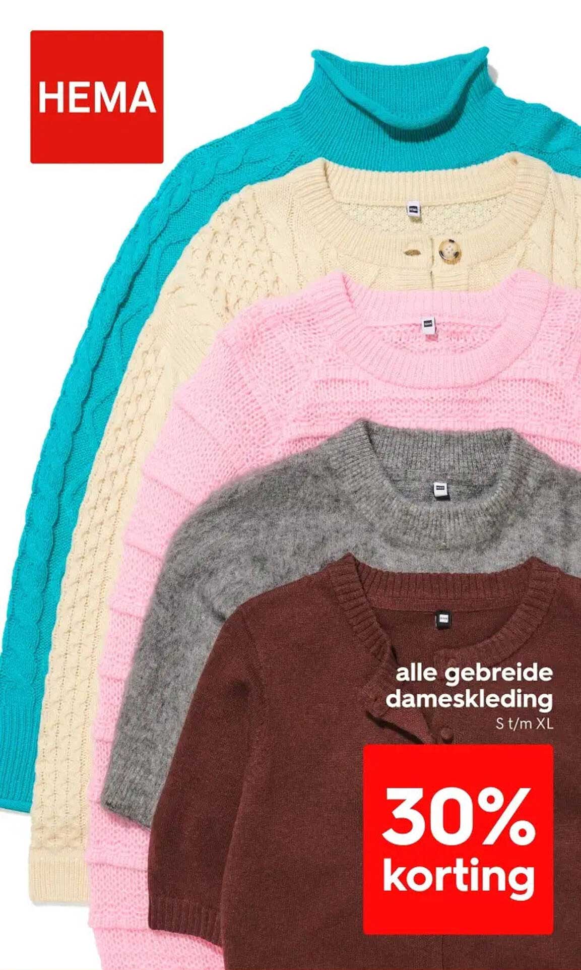 alle gebreide dameskleding S t/m XL