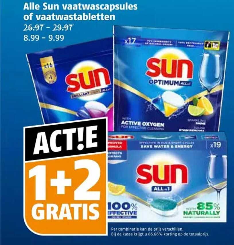 Alle Sun vaatwascapsules of vaatwastabletten