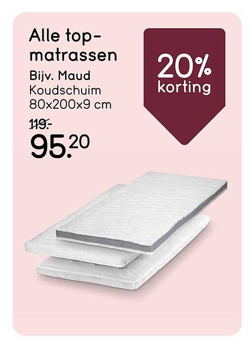 Alle top-matrassen Bijv. Maud Koudschuim 80x200x9 cm