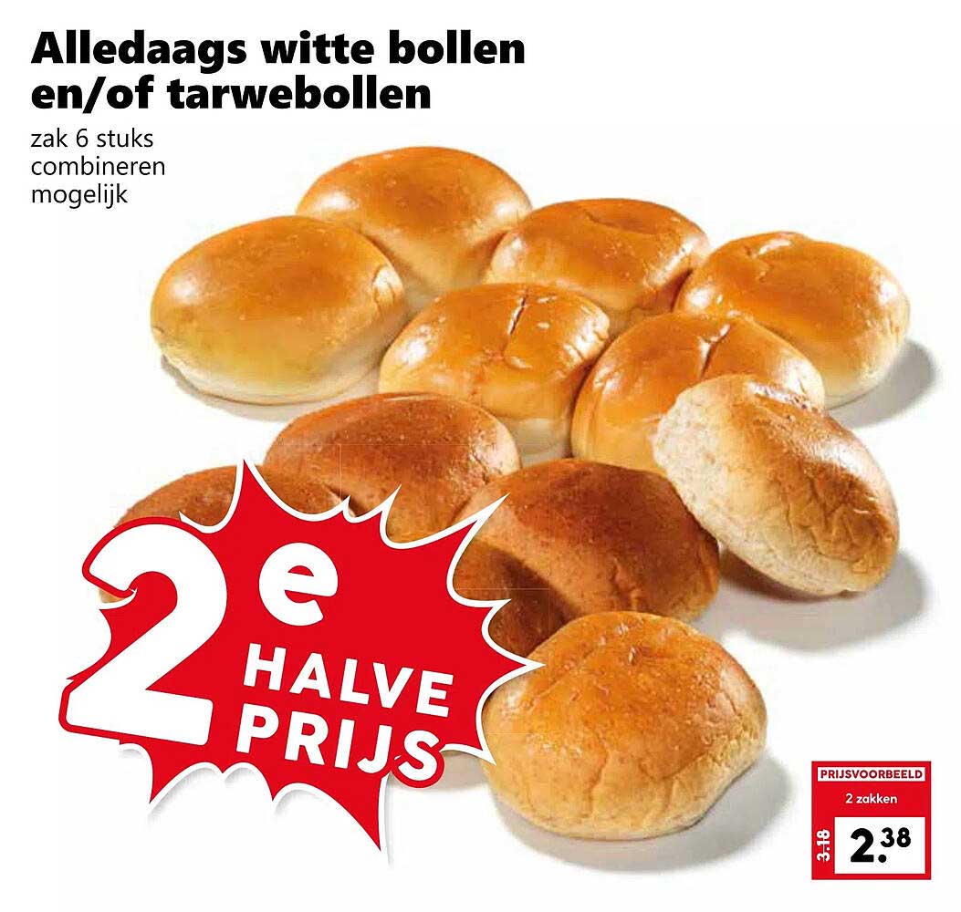 Alledaags witte bollen en/of tarwebollen