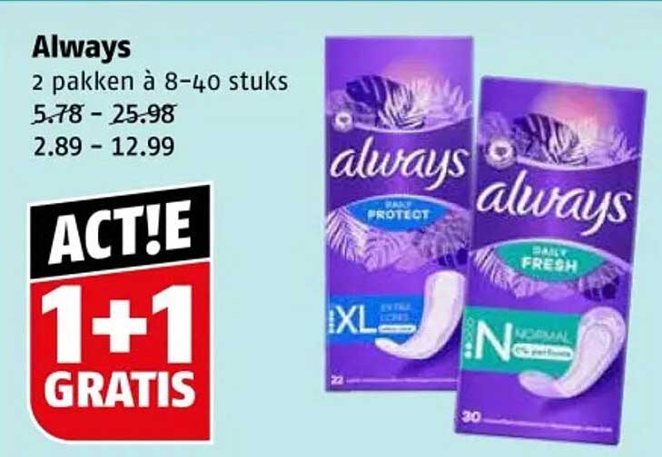 Always 2 pakken à 8-40 stuks