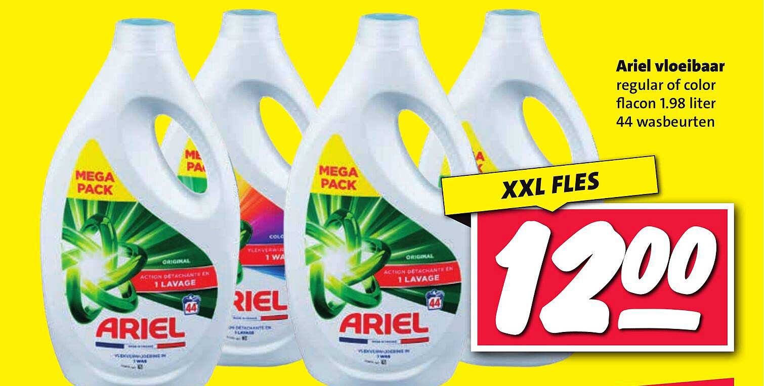 Ariel vloeibaar regular of color flacon 1.98 liter 44 wasbeurten