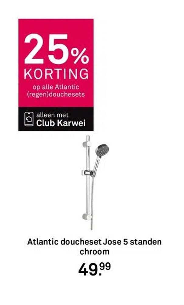Atlantic douchetsset Jose 5 standen chroom