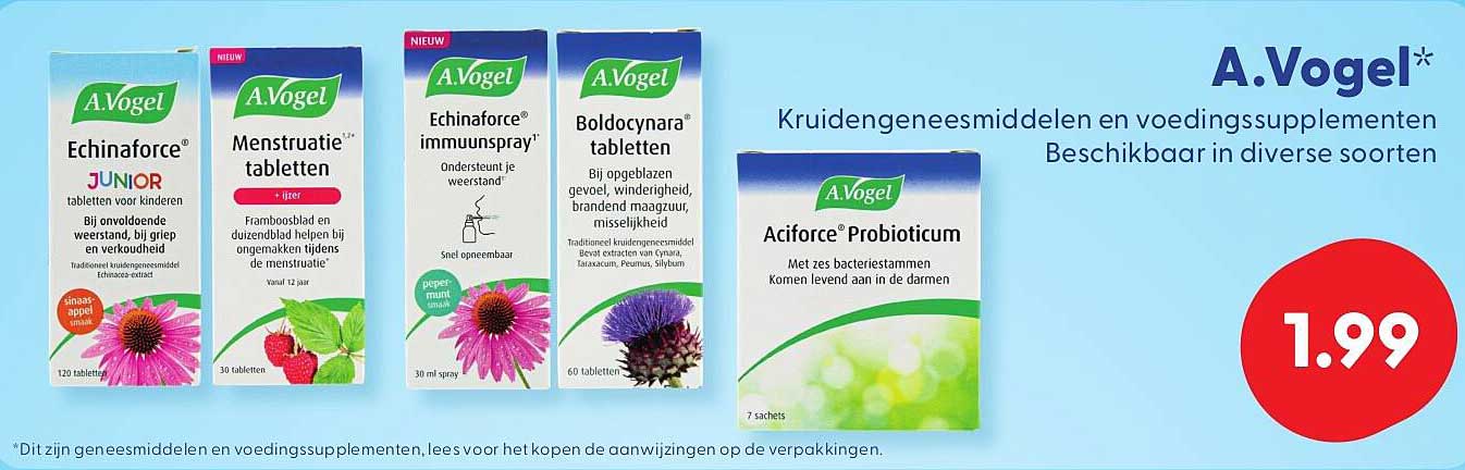 A.Vogel Kruidenmiddelen en voedingssupplementen - Beschikbaar in diverse soorten