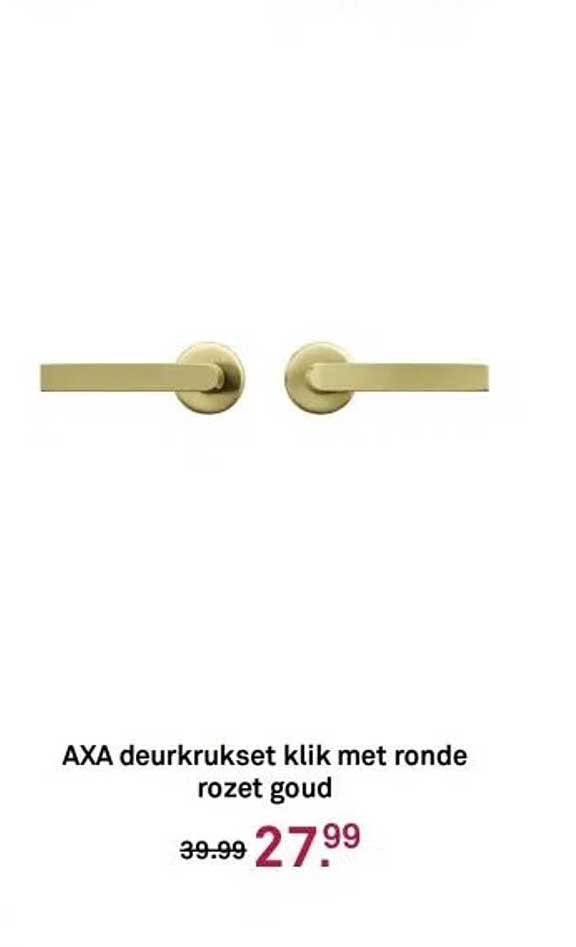 AXA deurbeslag klik met ronde rozet goud