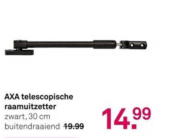 AXA telescopische raamuitzetter zwart, 30 cm buitendraaiend