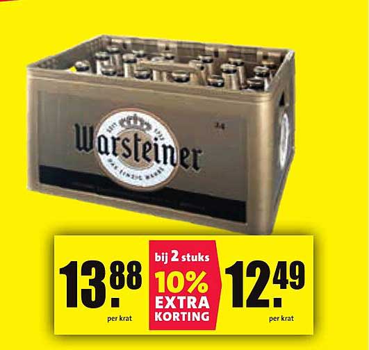 Bij 2 stuks Warsteiner 10% extra korting