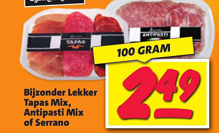 Bijzonder Lekker Tapas Mix, Antipasti Mix of Serrano