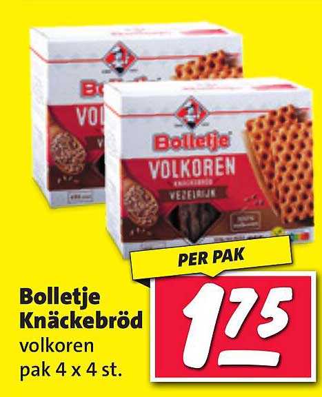 Bolletje Knäckebröd volkoren pak 4 x 4 st.