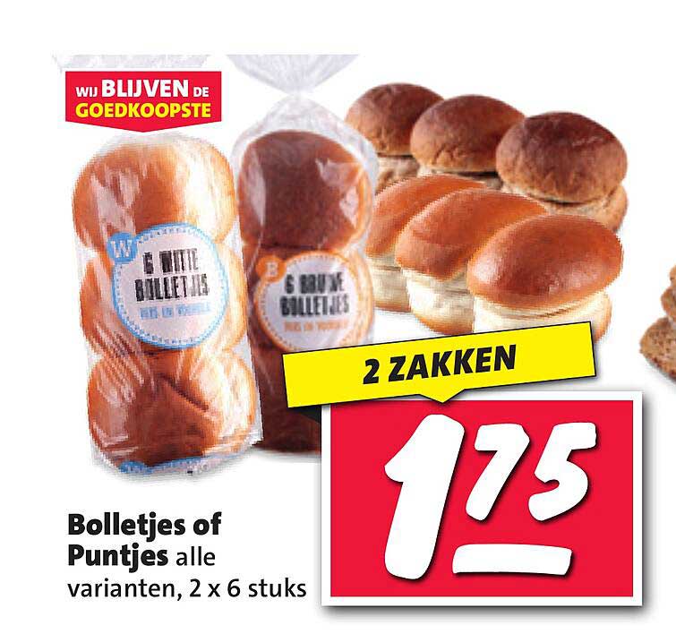Bolletjes of Puntjes alle varianten, 2 x 6 stuk