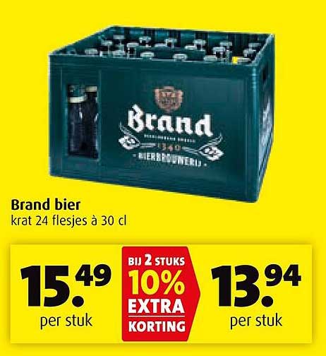 Brand bier krat 24 flesjes à 30 cl