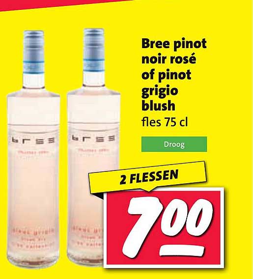 Bree pinot noir rosé of pinot grigio blush fles 75 cl
