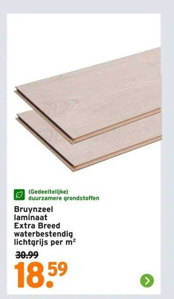 Bruynzeel laminaat Extra Breed waterbestendig lichtgrijs per m²