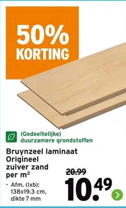 Bruynzeel laminaat Origineel zuiver zand per m²