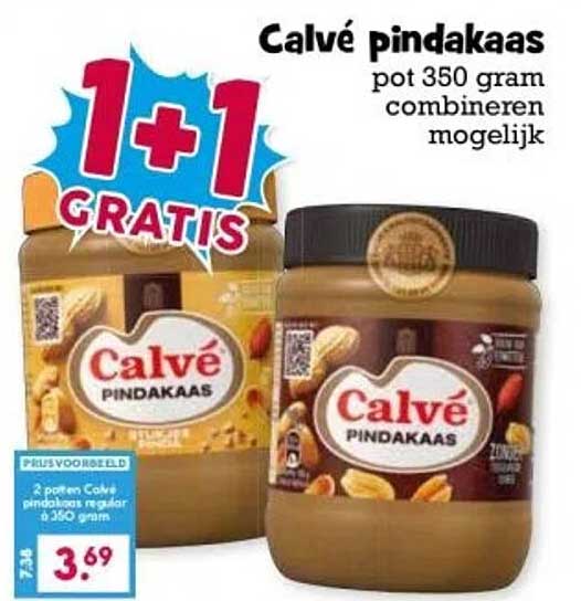 Calvé pindakaas pot 350 gram combineren mogelijk