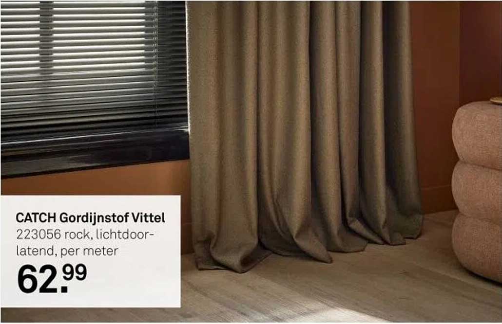 CATCH Gordijnstof Vittel 223056 rock, lichtdoorlatend, per meter