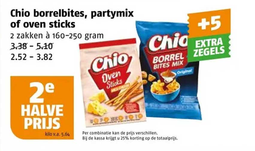 Chio borrelbites, partymix of oven sticks