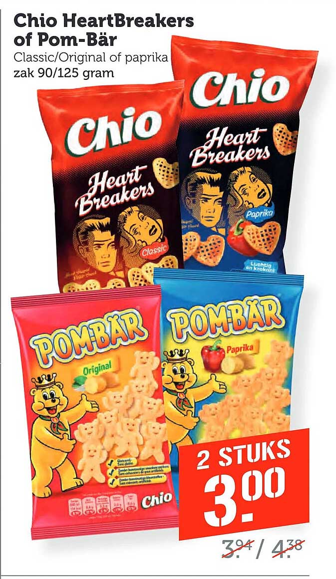 Chio HeartBreakers of Pom-Bär Classic/Original of paprika zak 90/125 gram