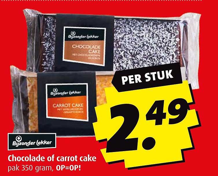 Chocolade of carrot cake pak 350 gram, OP=OP!