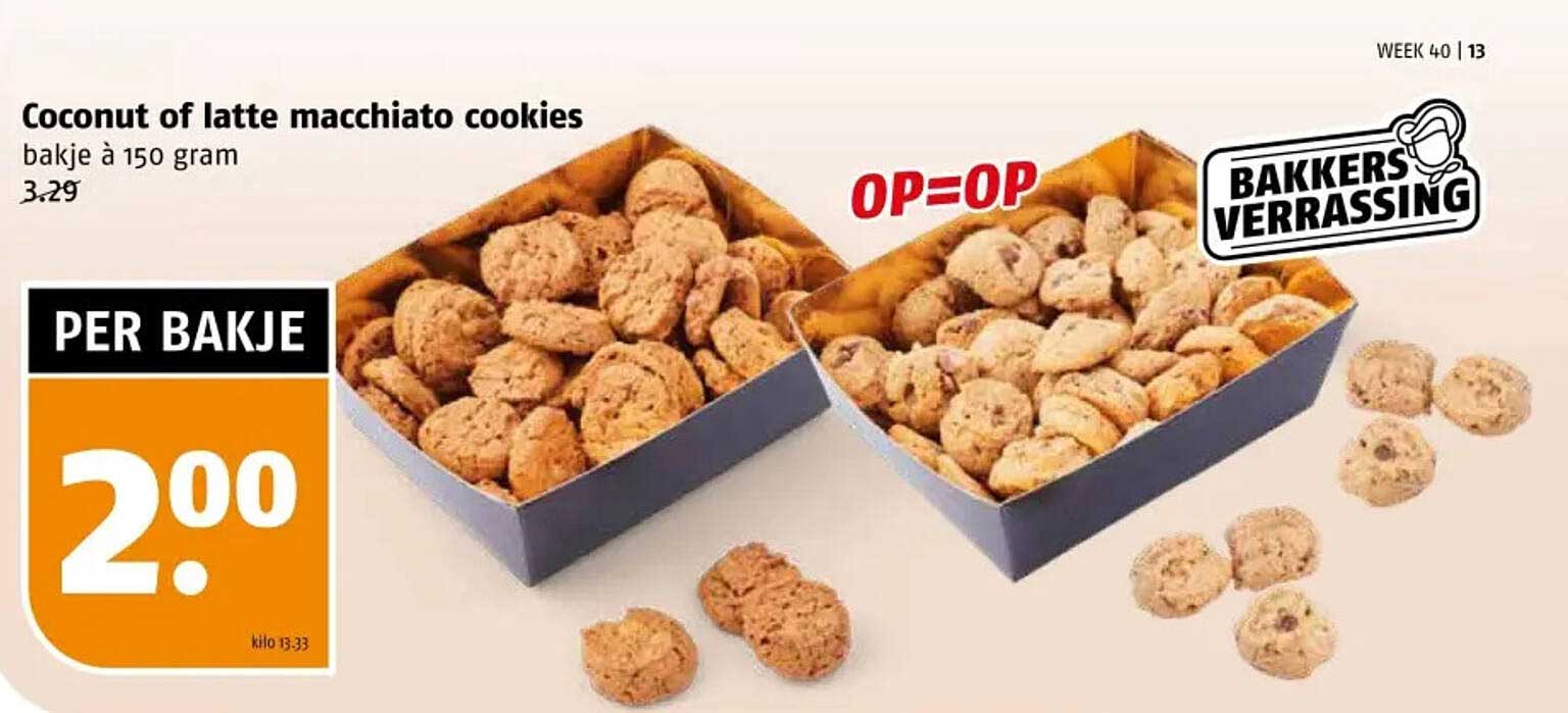 Coconut of latte macchiato cookies bakje à 150 gram
