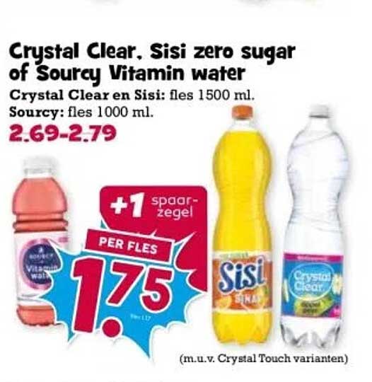 Crystal Clear, Sisi zero sugar of Sourcy Vitamin water