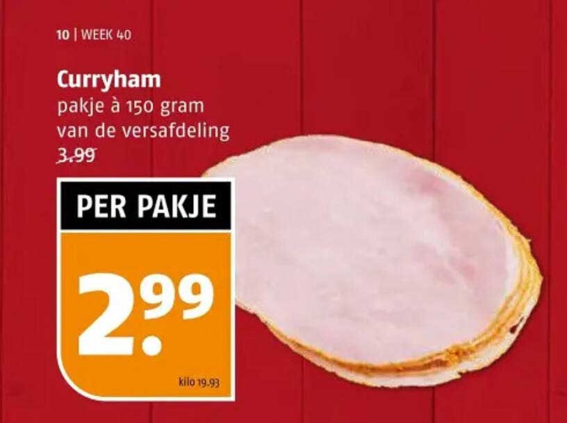 Curryham pakje à 150 gram van de versafdeling