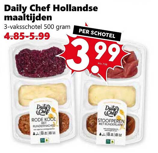 Daily Chef Hollandse maaltijden 3-vakschotel 500 gram