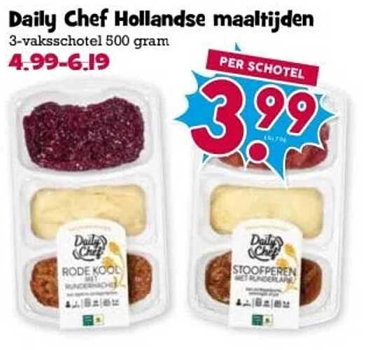 Daily Chef Hollandse maaltijden 3-vaksschotel 500 gram