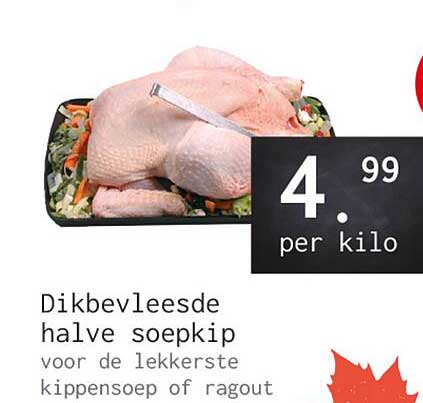 Dikbevele halve soepkip voor de lekkerste kippensoep of ragout