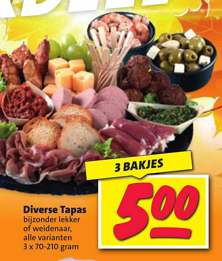 Diverse Tapas bijzonder lekker of weidenaar, alle varianten 3 x 70-210 gram