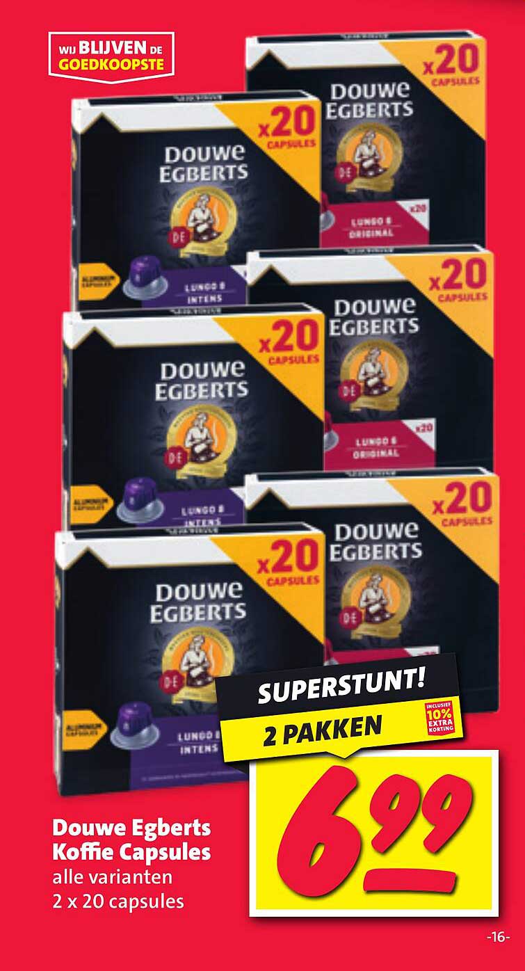 Douwe Egberts Koffie Capsules alle varianten 2 x 20 capsules