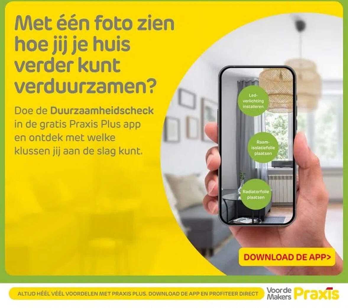 Duurzaamheidscheck in de gratis Praxis Plus app